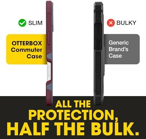 The iPhone 16 in the Berry Seriously case held in a hand showing the slim profile