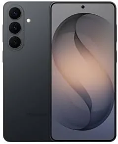 The Samsung Galaxy S26 in black held in a hand showing its sleek profile