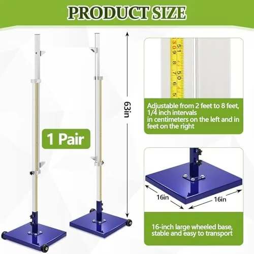 Close look at the 1 Pair Official Competition Track and Field High Jump Standards build quality