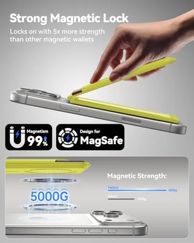 The TWZKG for MagSafe Wallet, 5 Cards Holder with Stand, Magnetic in real use