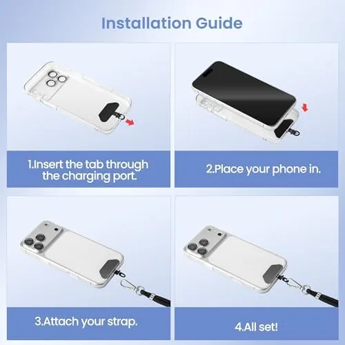 The Metal Phone Tether Tab, 360° Rotating Phone Lanyard Tab, 3Pack compared in context