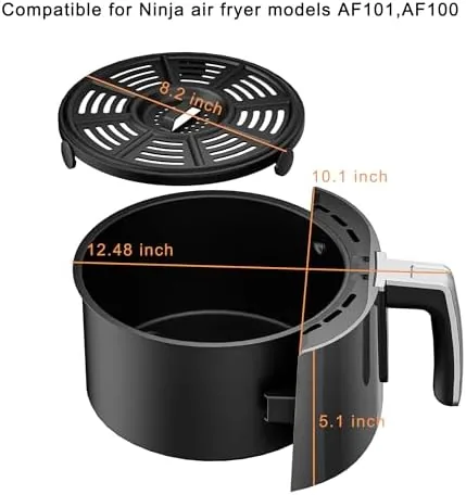 Close look at the Air Fryer Basket and Crisper Plate for Ninja AF101,Accessories for build quality