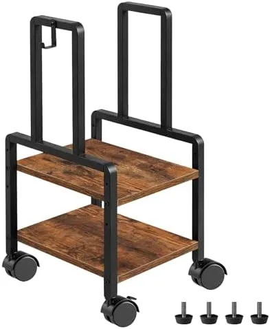 Adjustable 2-Tier PC Stand, Computer Tower Stand with 360° Locking Wheels & Hooks, CPU Review: Tested and Rated