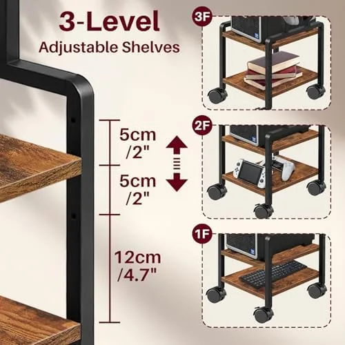 The Adjustable 2-Tier PC Stand, Computer Tower Stand with 360° Locking compared in context
