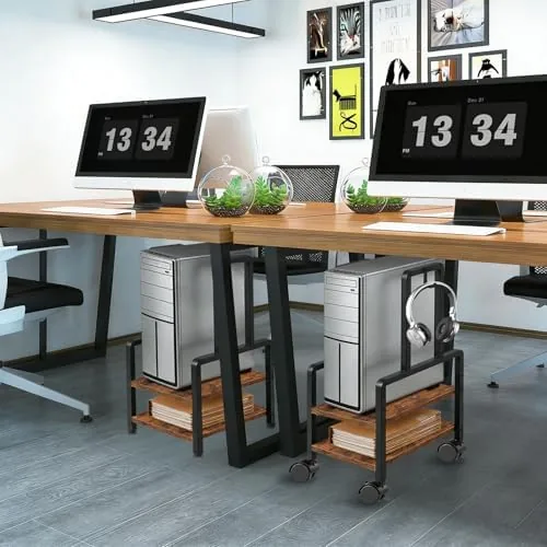 Testing the Adjustable 2-Tier PC Stand, Computer Tower Stand with 360° Locking over two weeks