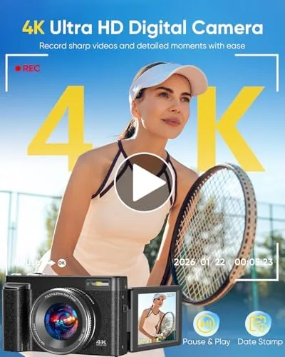 Camera with the flip screen facing the user