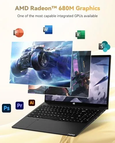 Detail shot of the NIMO 15.6" Light-Gaming-Laptop, 8 Cores AMD Ryzen 7 Pro 6850U features