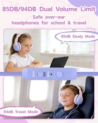 Close look at the Over Ear Kids Headphones with HD Mic, Safe Volume Limited build quality