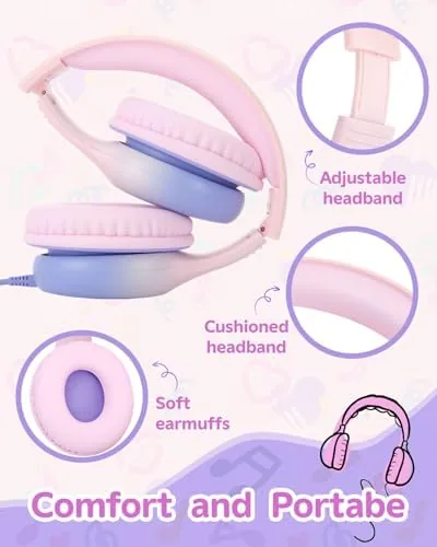 The Over Ear Kids Headphones with HD Mic, Safe Volume Limited compared in context
