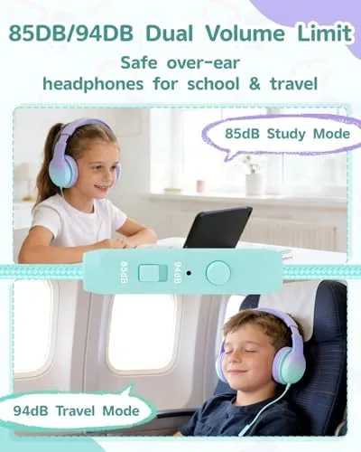 Close look at the Over Ear Kids Headphones with HD Mic, Safe Volume Limited build quality