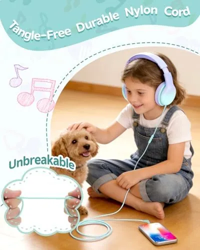 The Over Ear Kids Headphones with HD Mic, Safe Volume Limited in real use
