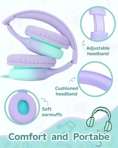 The Over Ear Kids Headphones with HD Mic, Safe Volume Limited compared in context