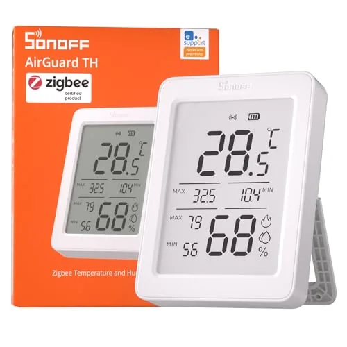 SONOFF SNZB-02DR2 AirGuard TH, Indoor Smart Zigbee Temperature and Humidity Sensor, 3.6'' LCD Display Review: Tested and Rated