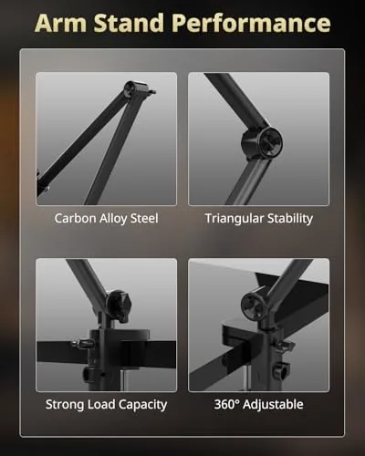 The UBeesize 10" Desk Ring Light with Stand, Multi-Angle Adjustable Arm compared in context