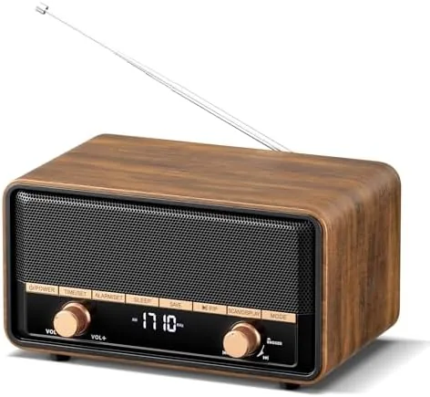 Overview of the Vintage Wooden AM FM Radio Bluetooth Clock Radio for Bedroom