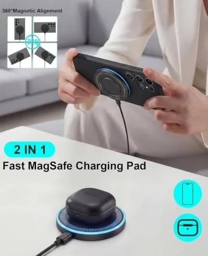 The Wireless Charger 2Pack 6FT Samsung Magnetic MagSafe Fast Charging Pad in real use