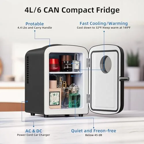 Close look at the Antarctic Star Mini Fridge, 4L Capacity/6 Cans Portable Cooler and build quality