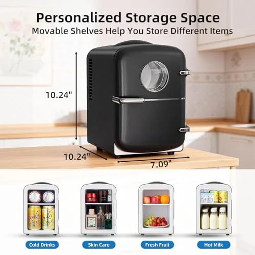 Another view of the Antarctic Star Mini Fridge, 4L Capacity/6 Cans Portable Cooler and