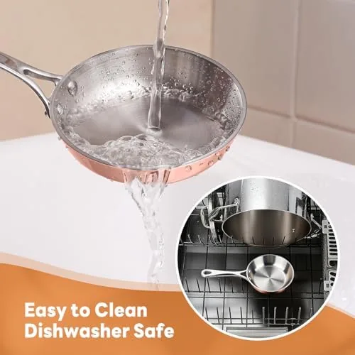 The Macevia mini pan being wiped clean with a paper towel after use