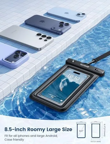 Another view of the Lamicall IP68 Floating Waterproof Phone Pouch, 2 Pack Waterproof Phone