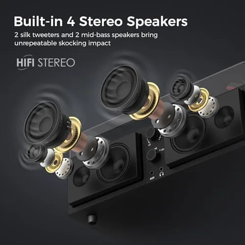 The Vinyl Record Player with 4 Built-in Stereo Speakers, Turntable for in real use