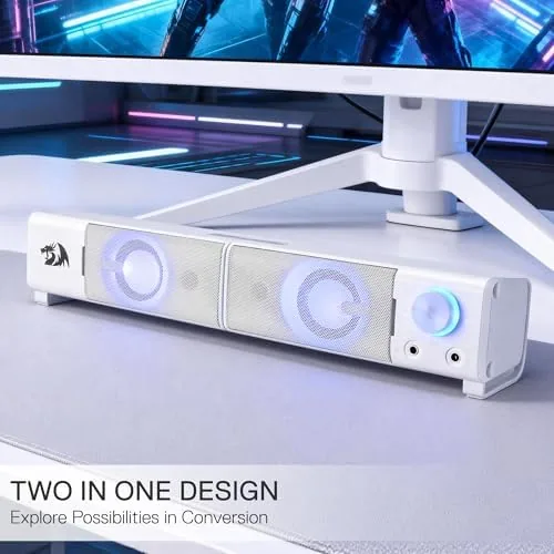 Another view of the Redragon GS550 PC Gaming Speakers 2.0 Channel Stereo Enhanced Sound