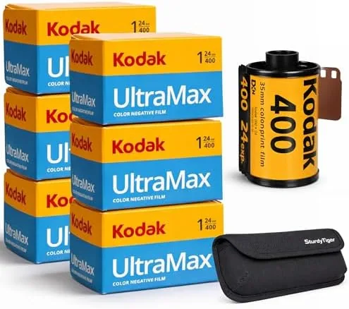 Kodak Ultramax 400 35mm Film Roll 24 Exp 6 Rolls with Sturdy Tiger Case Review: Tested and Rated
