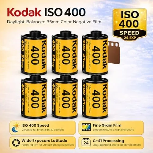 Close look at the Kodak Ultramax 400 35mm Film Roll 24 Exp 6 Rolls build quality