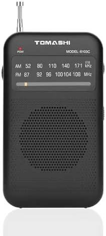TOMASHI Portable AM FM Radio, Pocket Battery Operated Transistor Radio | Clear reception with Review: Tested and Rated