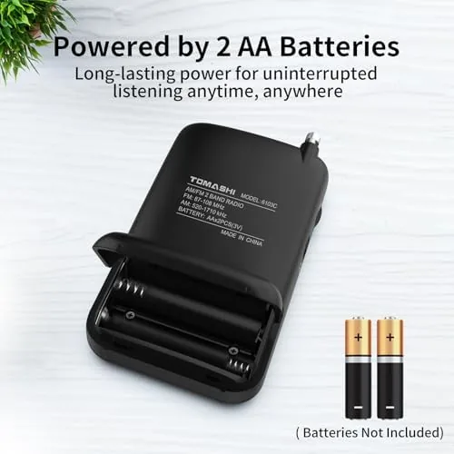 The TOMASHI Portable AM FM Radio, Pocket Battery Operated Transistor Radio compared in context