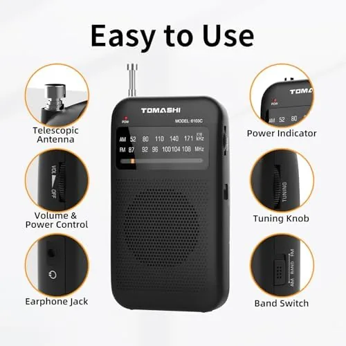 Testing the TOMASHI Portable AM FM Radio, Pocket Battery Operated Transistor Radio over two weeks