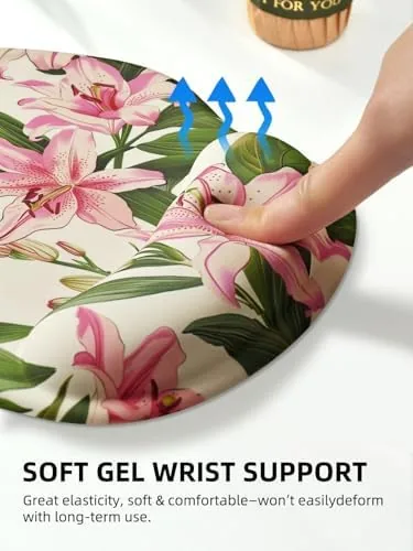 The Lily Floral Mouse Pad Wrist Support Wrist Rest, Flower Ergonomic compared in context