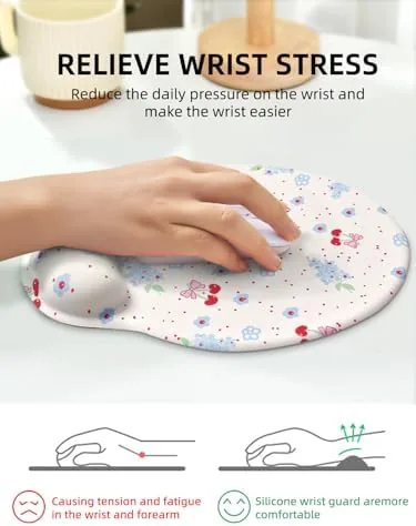 Close look at the Lily Floral Mouse Pad Wrist Support Wrist Rest, Flower Ergonomic build quality