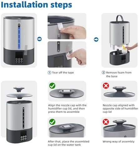 Close look at the Coolfiqu 6L Warm & Cool Mist Humidifiers for Bedroom,Large Room,Plants build quality