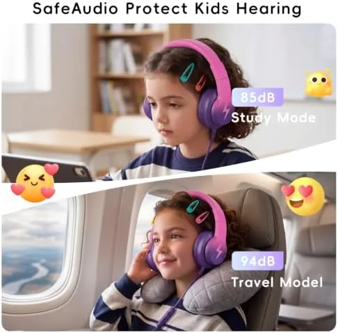 Close look at the Candy Bila Wired Kids Headphones for School, Over-Ear for Boys build quality