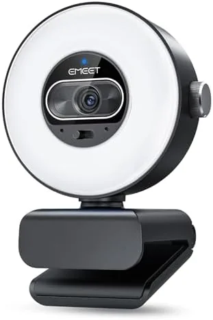 EMEET S600L 4K Webcam for Streaming with Ring Light, 1/2" Sensor, 0.2S PDAF | Review: Tested and Rated