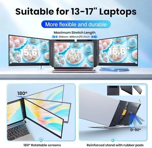 Testing the Laptop Screen Extender, 15.6" Ultra Light & Thin Triple Portable over two weeks