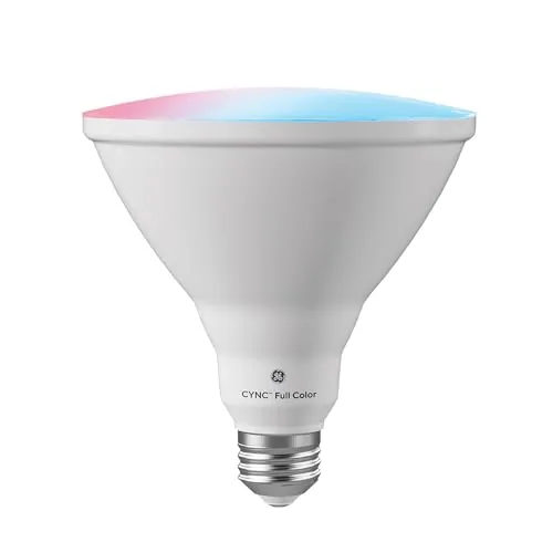Close look at the Cync GE PAR38 Color Changing Smart Outdoor Flood Light Bulbs build quality