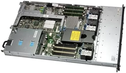A view inside the open chassis showing the dual processors and the RAM slots