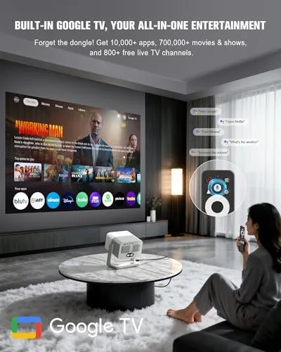 Close look at the 【Flagship Official Licensed Google TV】Smart Outdoor 4K Projector with WiFi build quality