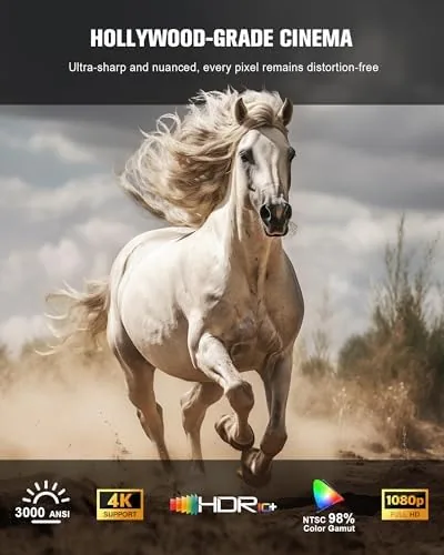 Detail shot of the 【Flagship Official Licensed Google TV】Smart Outdoor 4K Projector with WiFi features