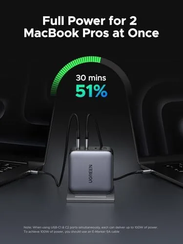 The UGREEN Nexode 200W GaN USB C Wall Charger, 4-Port Foldable in real use