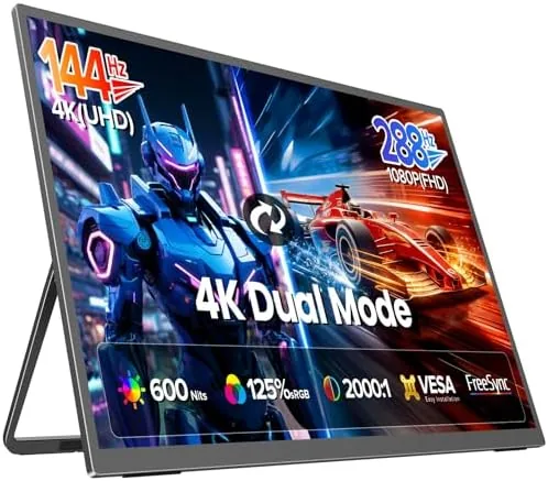 Overview of the UPERFECT Portable Gaming Monitor 27", Dual Mode 4K UHD 144Hz/FHD