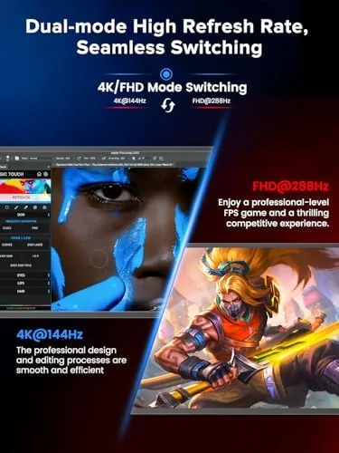 Close look at the UPERFECT Portable Gaming Monitor 27", Dual Mode 4K UHD 144Hz/FHD build quality