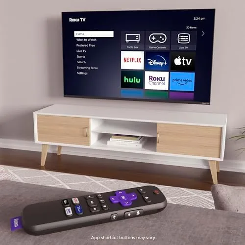 Close look at the Roku TV Remote Control (Official Manufacturer Product) - Simple Setup build quality
