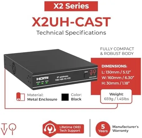 Another view of the ToVi X2 Series 4K Network Video Streamer AV Over IP