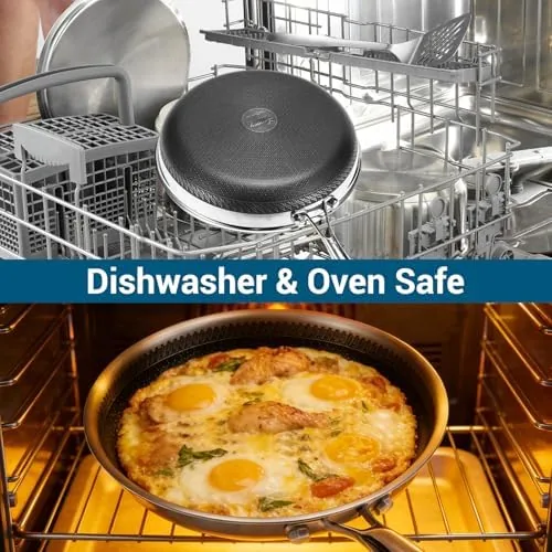A complete breakfast of eggs and toast cooked in the hybrid pan