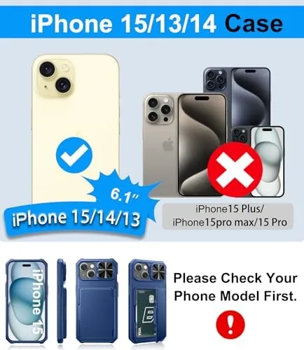 Close look at the BXYJY for iPhone 15 Wallet Case with 2 Tempered Screen build quality