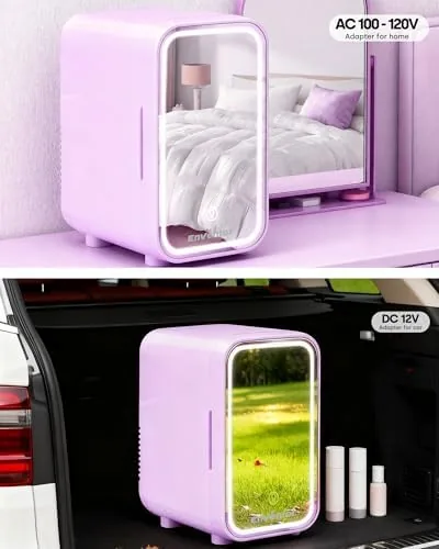 Testing the Enventor Mini Fridge with Dimmable LED Mirror, 6L/8Can, AC/DC Power over two weeks