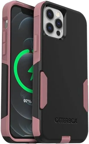The black and pink OtterBox Commuter case on an iPhone 12 Pro